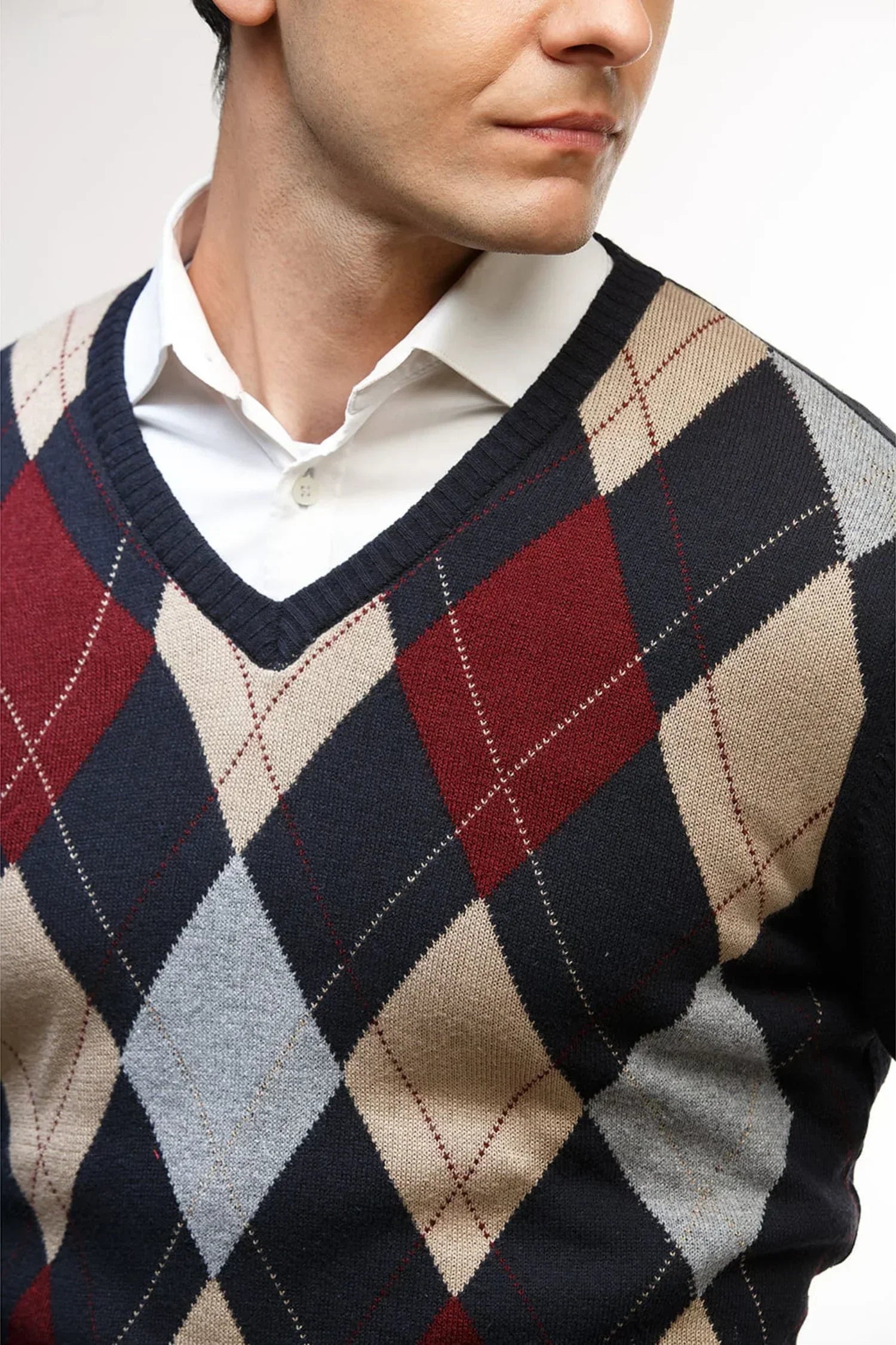 Suéter San Agustín en algodón regenerado rombos – Hombre